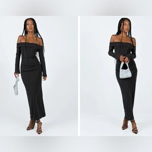 MAIDA MAXI DRESS BLACK Princess Polly Brand New